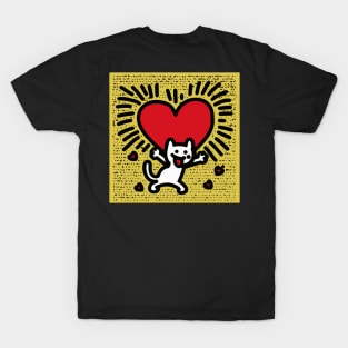 Funny Keith Haring, cat lover T-Shirt